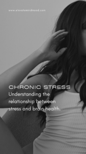 Woman sitting with her hand near her face, representing chronic stress and its impact on brain health